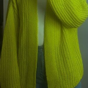 Bright Yellow Knit Cardigan